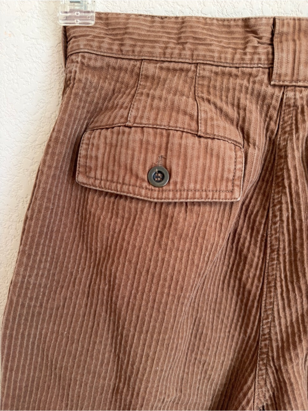 Vintage 80s Together High Waist Pleated Cuffed Brown Striped Cotton Trousers 4 - Picture 11 of 14